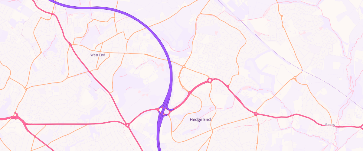 Map showing the location of Sainsburys Hedge End