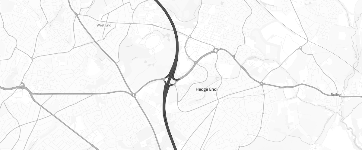 Map showing the location of Sainsburys Hedge End
