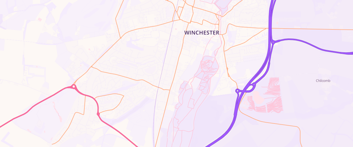 Map showing the location of St Cross Service Station