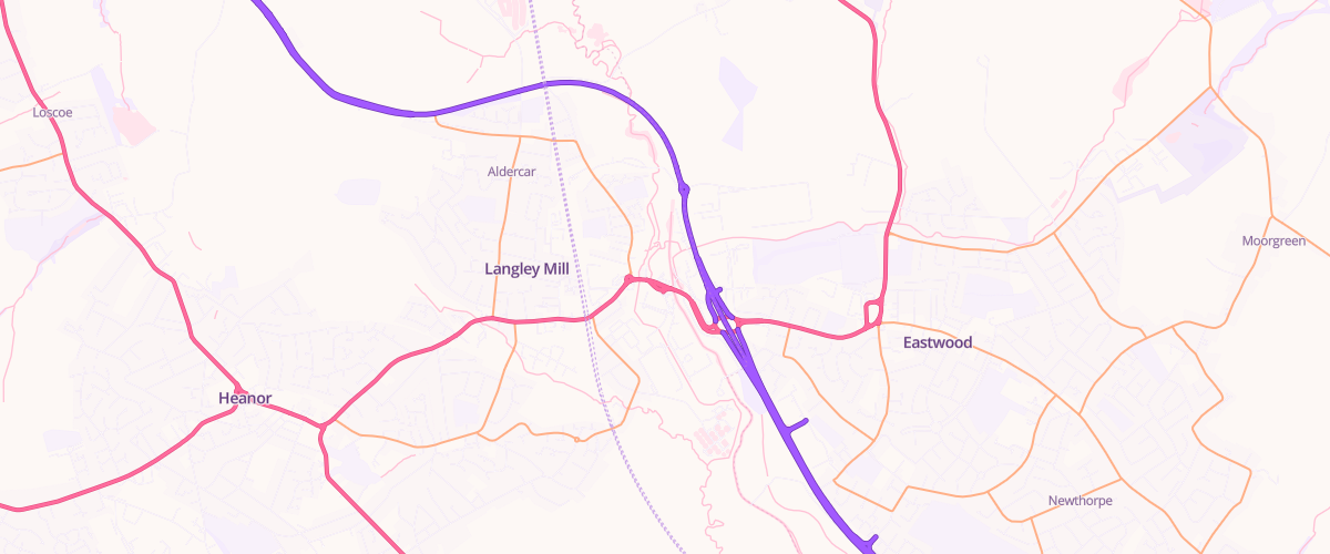 Map showing the location of Asda Nether Green Express