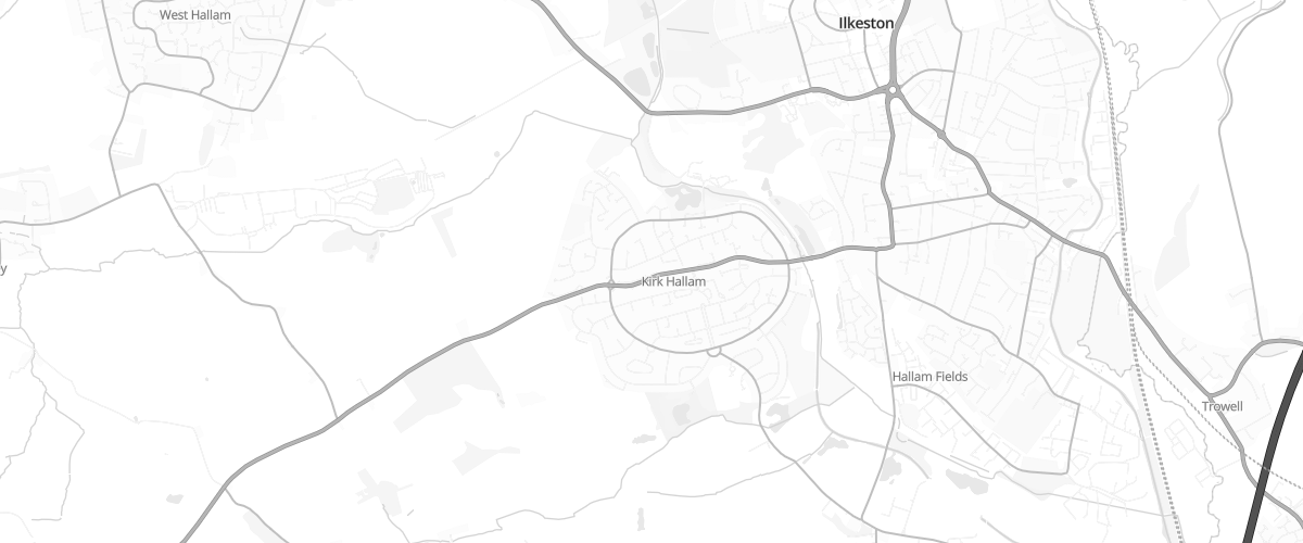 Map showing the location of Asda Kirk Hallam Express