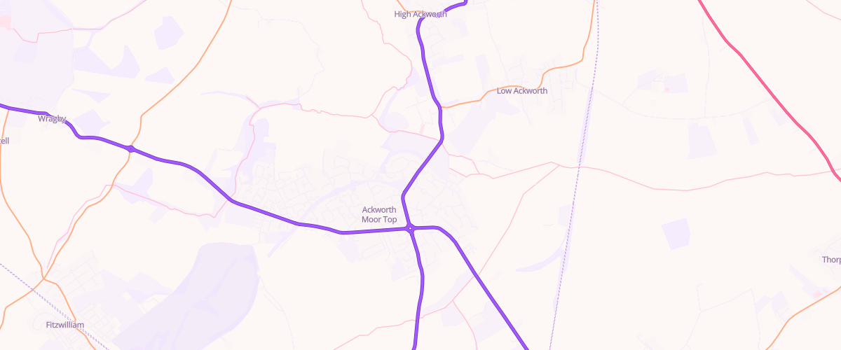 Map showing the location of Ackworth Service Station