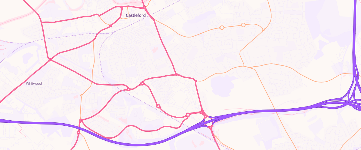 Map showing the location of Eg Glasshoughton Pfs