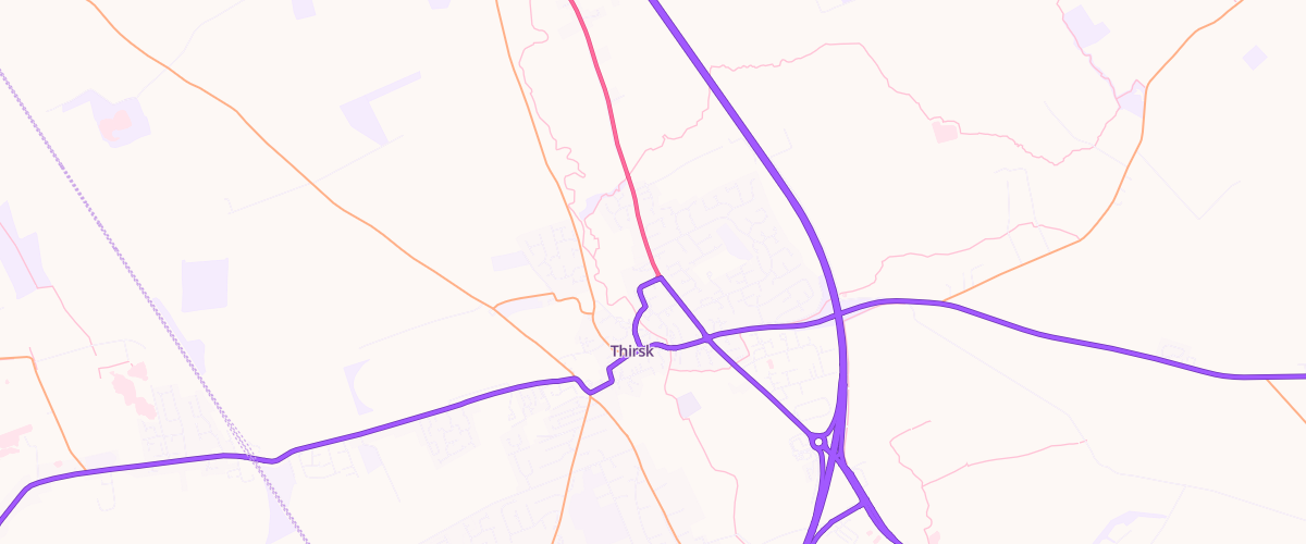 Map showing the location of Thirsk Service Station