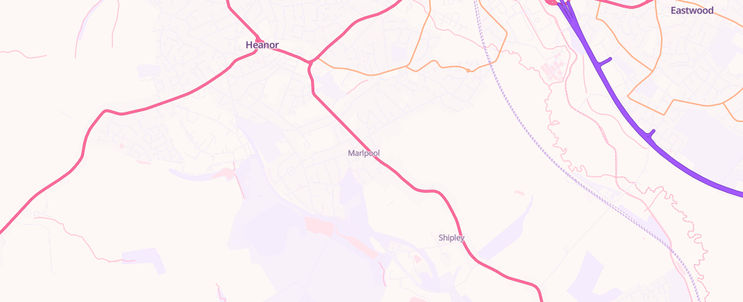 Map showing Don De Rosa Motor Services, Heanor
