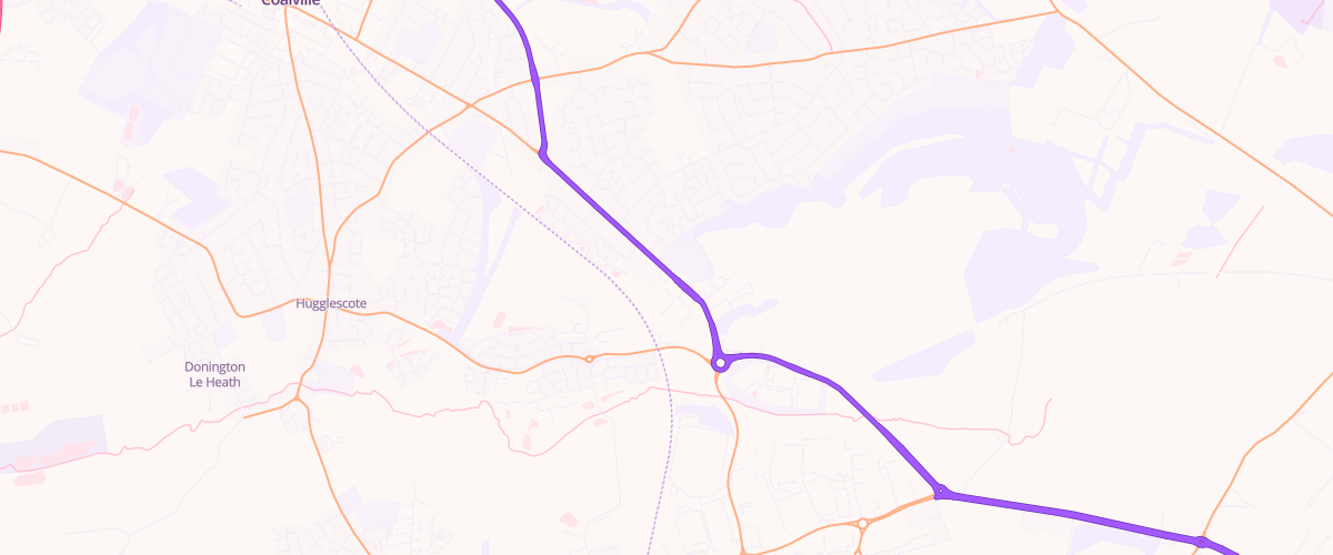Map showing the location of Shell Co-Op Coalville