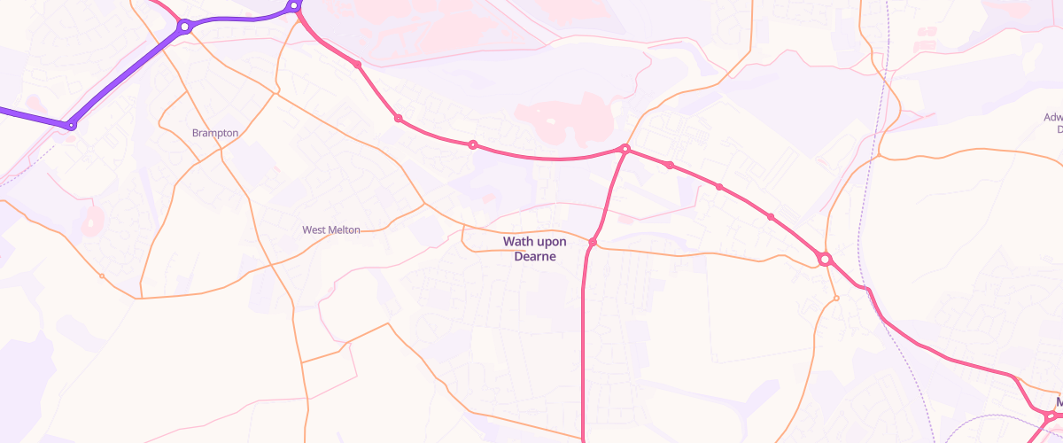 Map showing the location of Rotherham Wath-Upon-Dearne Extra Petrol