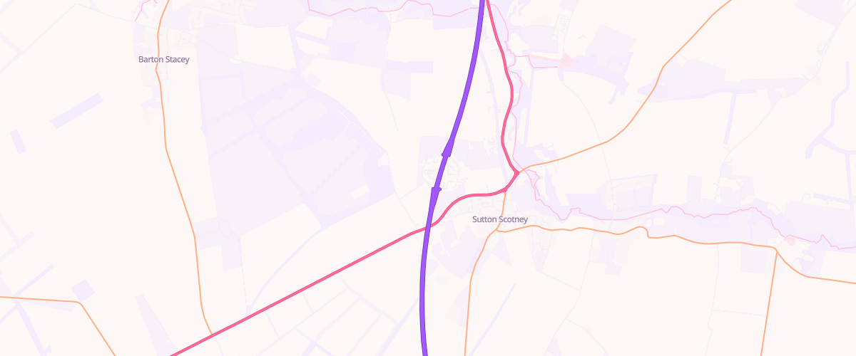 Map showing the location of Shell Sutton Scotney North