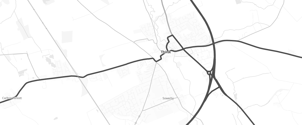 Map showing the location of Thirsk Superstore Petrol Filling
