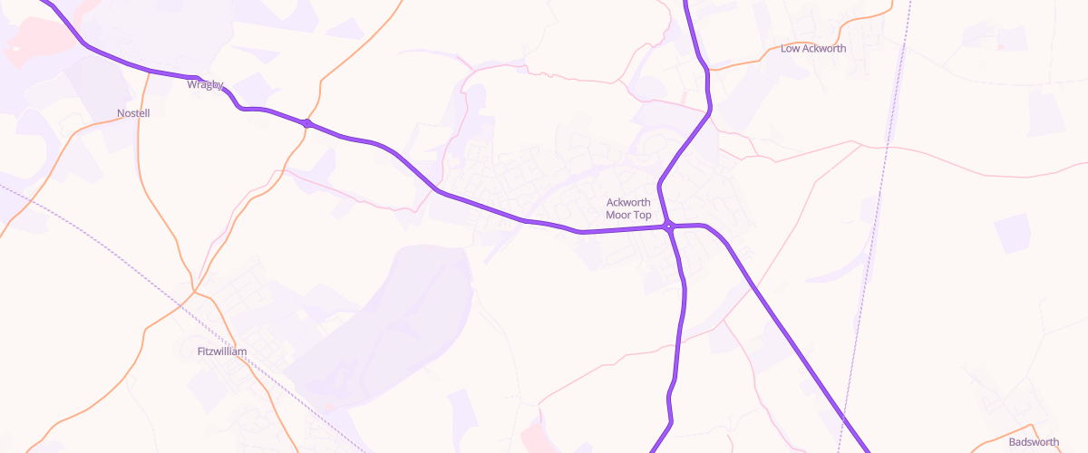 Map showing the location of Rontec Ackworth