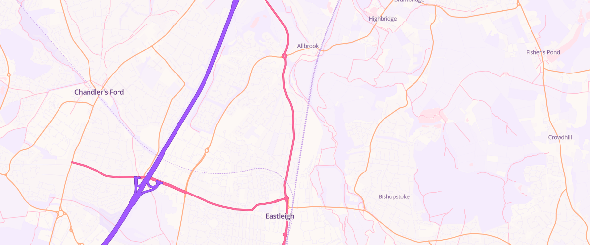 Map showing the location of Eastleigh Twyford Rd Esso