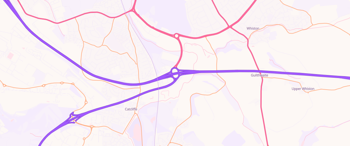 Map showing the location of Welcome Break Rotherham Truckstop