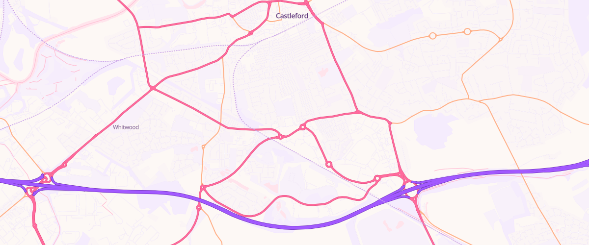 Map showing the location of Asda Glasshoughton Superstore