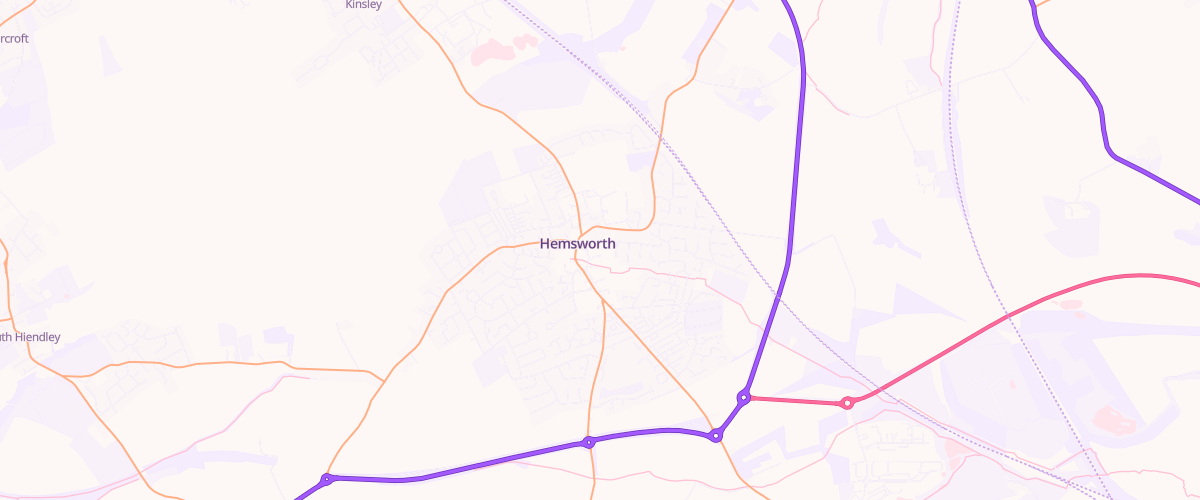 Map showing the location of Hemsworth Superstore Petrol Filling