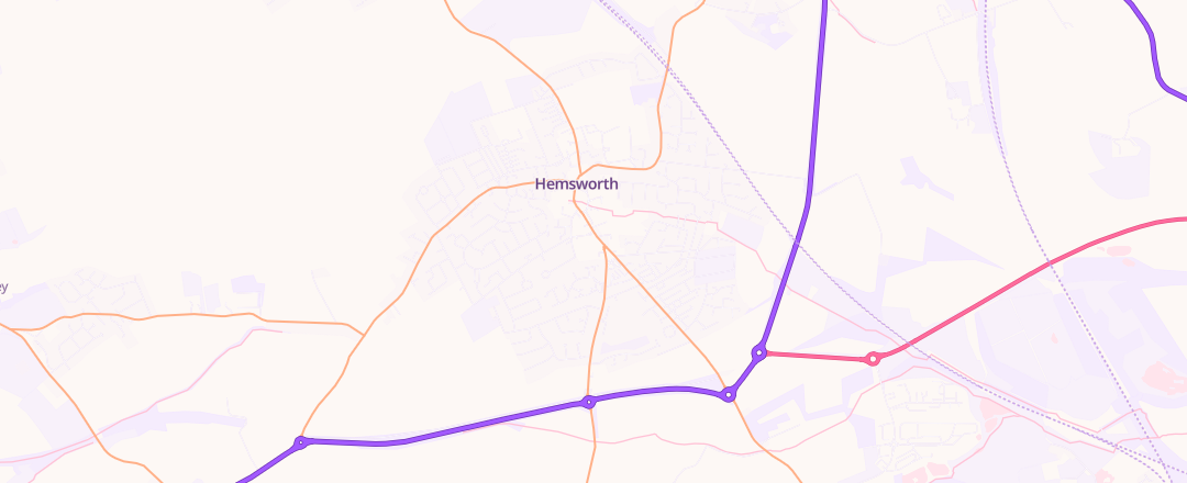 Map showing Halfords Autocentre, Hemsworth