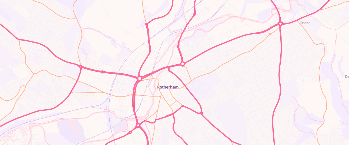 Map showing the location of Rotherham Extra Petrol Filling