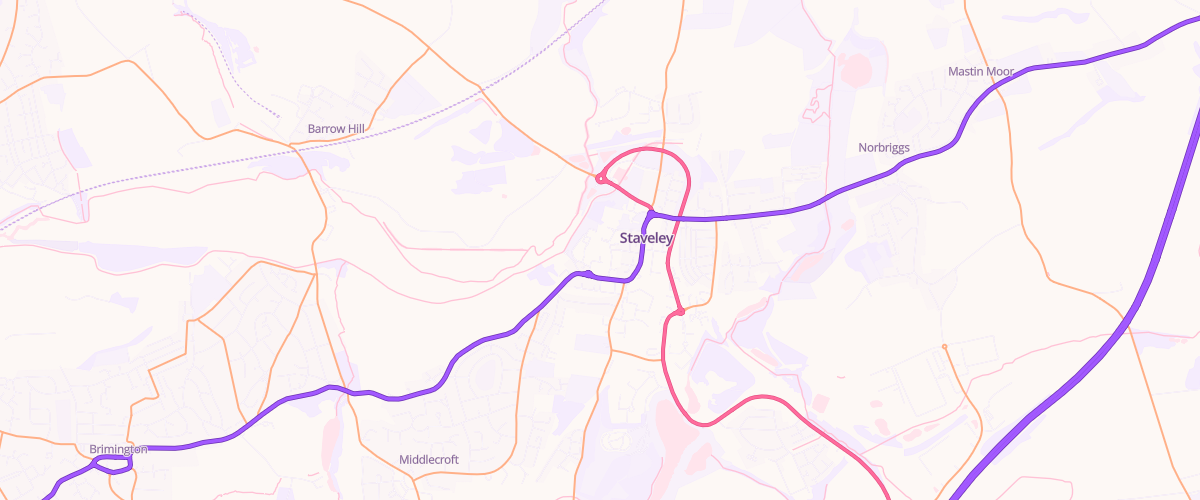 Map showing the location of Mfg Morrisons Staveley