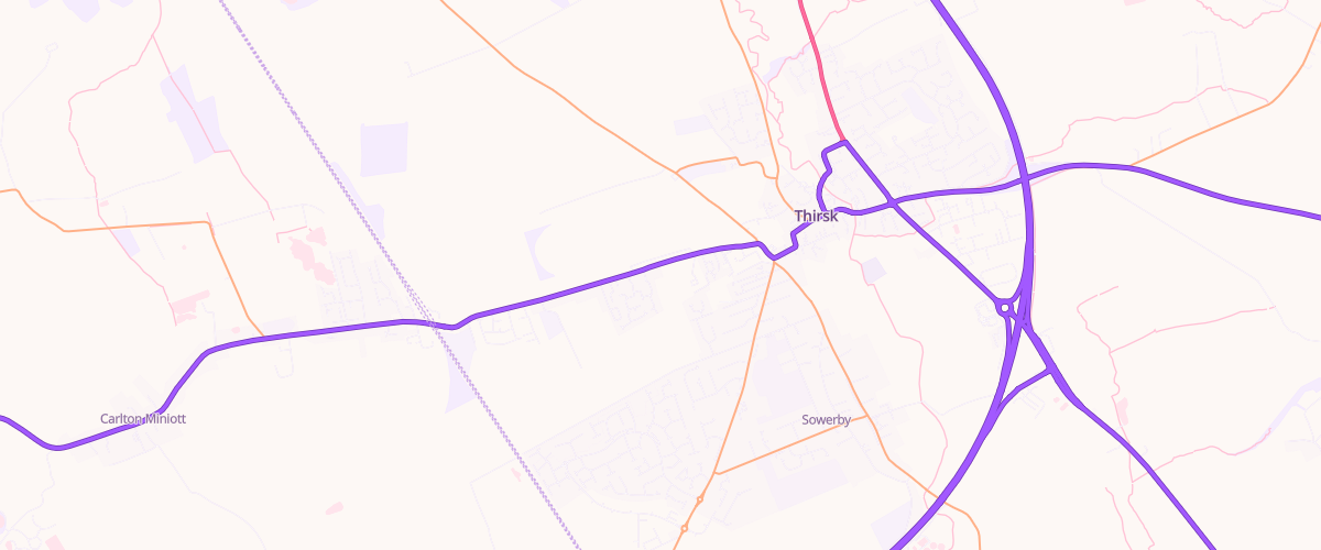 Map showing the location of Thirsk Superstore Petrol Filling