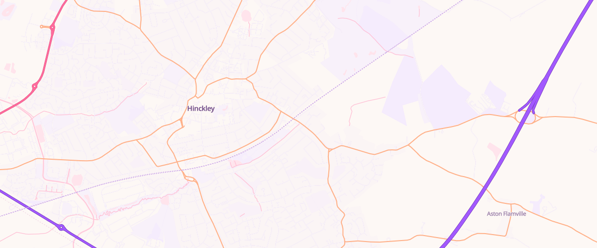 Map showing the location of Mfg Burbage Road