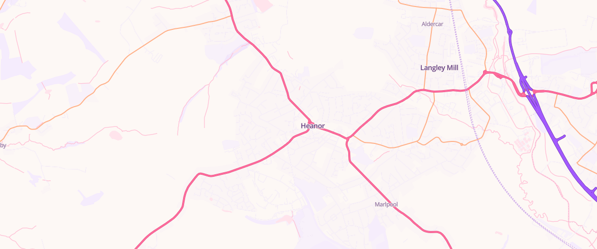 Map showing the location of Heanor Superstore Petrol Filling