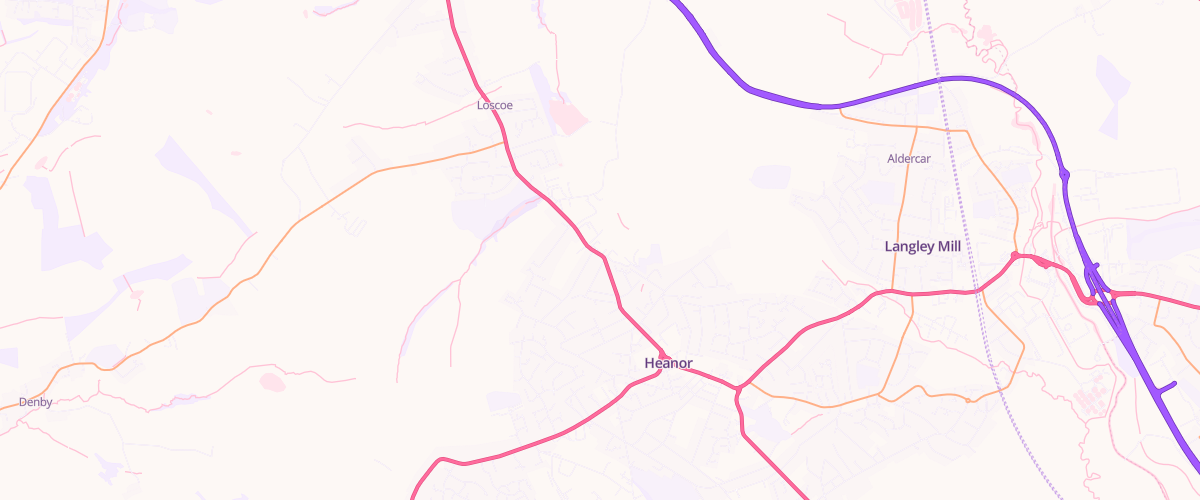 Map showing the location of Heanor Service Uk Ltd