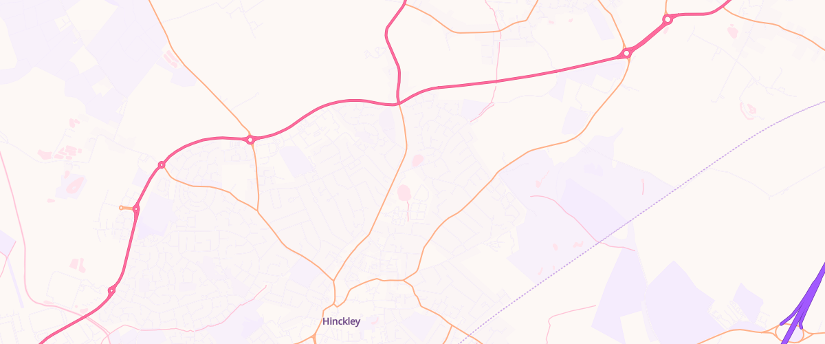 Map showing the location of Asda Hinckley Superstore