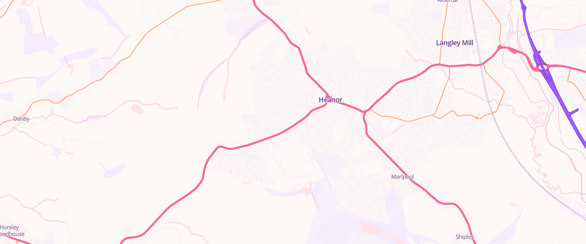 Map showing the location of Ascona Heanor Service Station