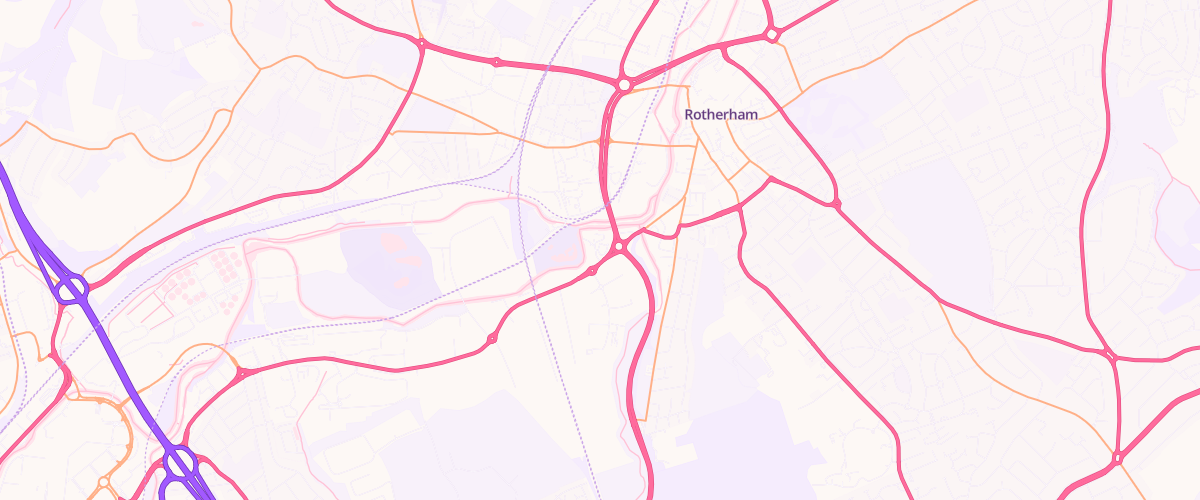 Map showing the location of Eg Rotherham Pfs