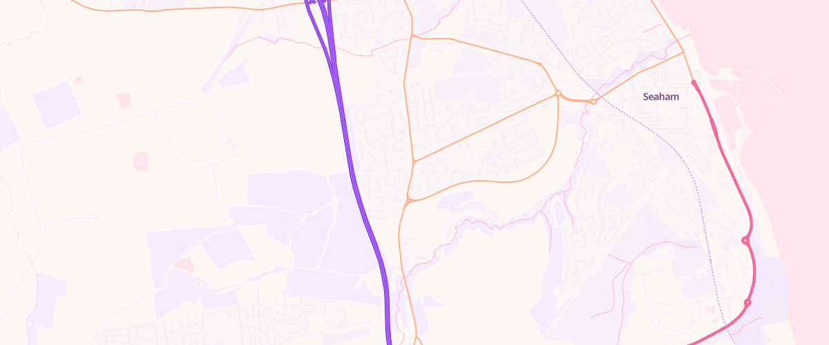 Map showing the location of Asda New Seaham Express