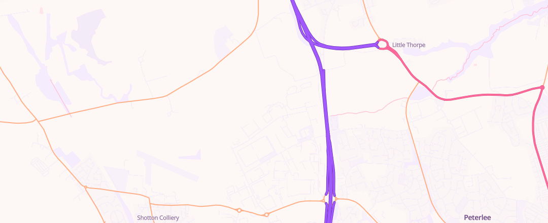Map showing Durham County Council, Peterlee