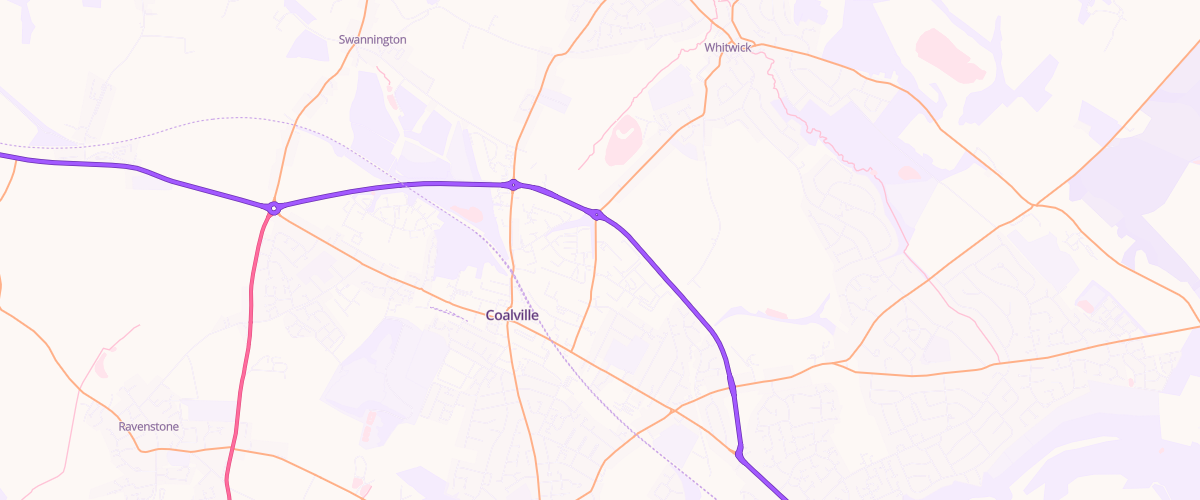 Map showing the location of Mfg Morrisons Coalville