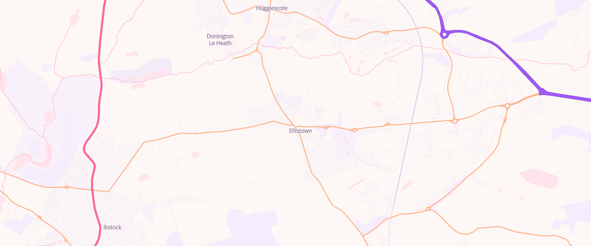Map showing the location of Asda Ellistown Express Petrol