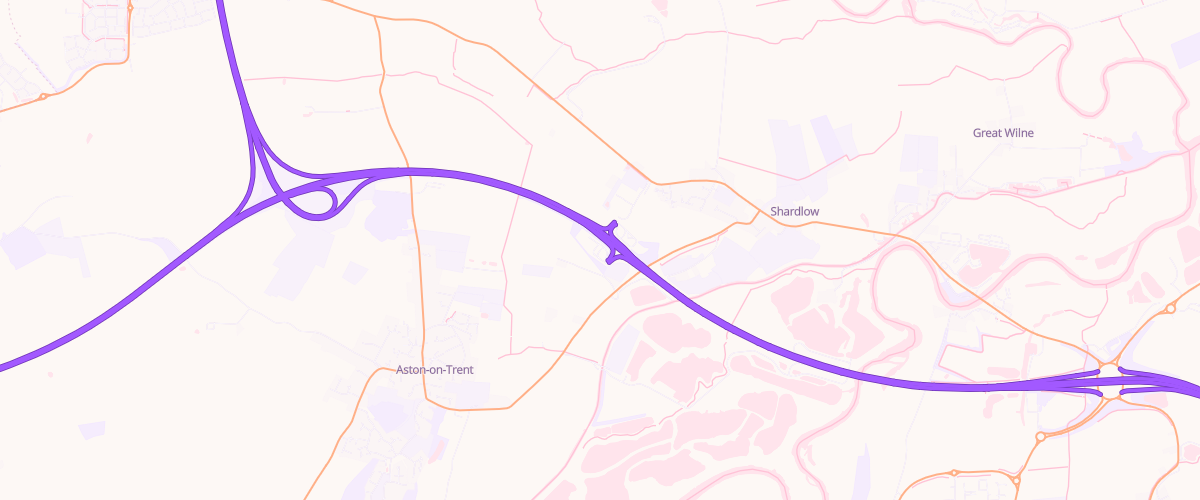 Map showing the location of Welcome Break Derby West