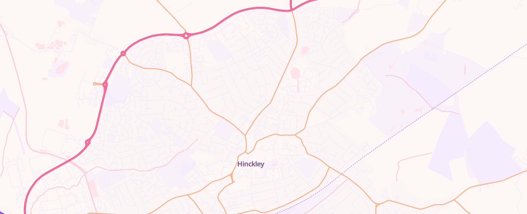 Map showing Ashby & Mann Ltd, Hinckley