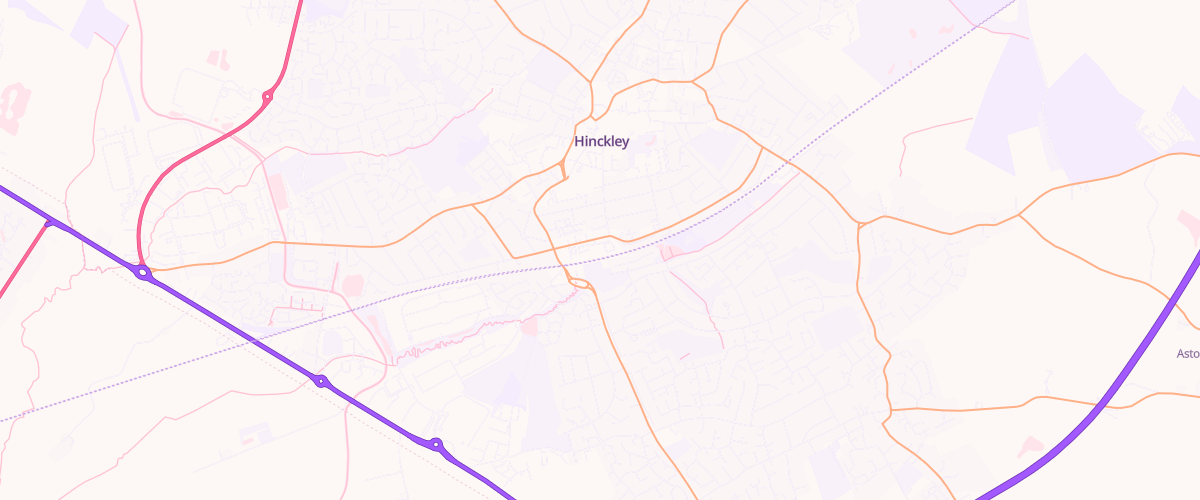 Map showing the location of Hinckley Superstore Petrol Filling