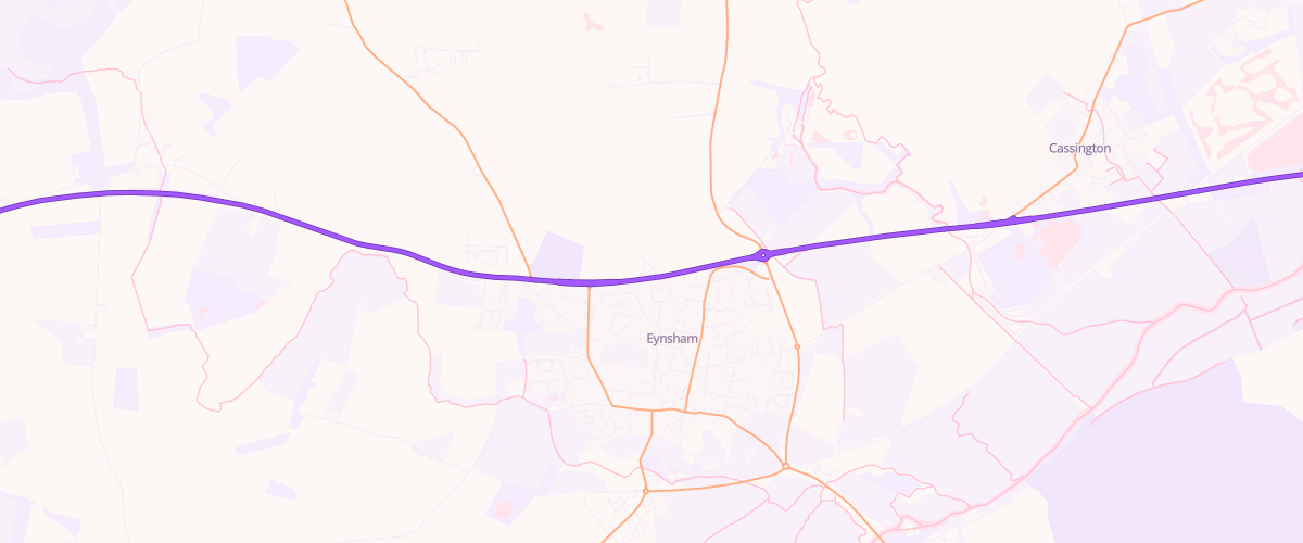 Map showing the location of Eynsham Esso Express
