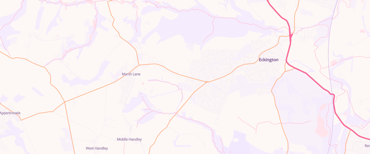 Map showing the location of Marsh Lane Filling Station
