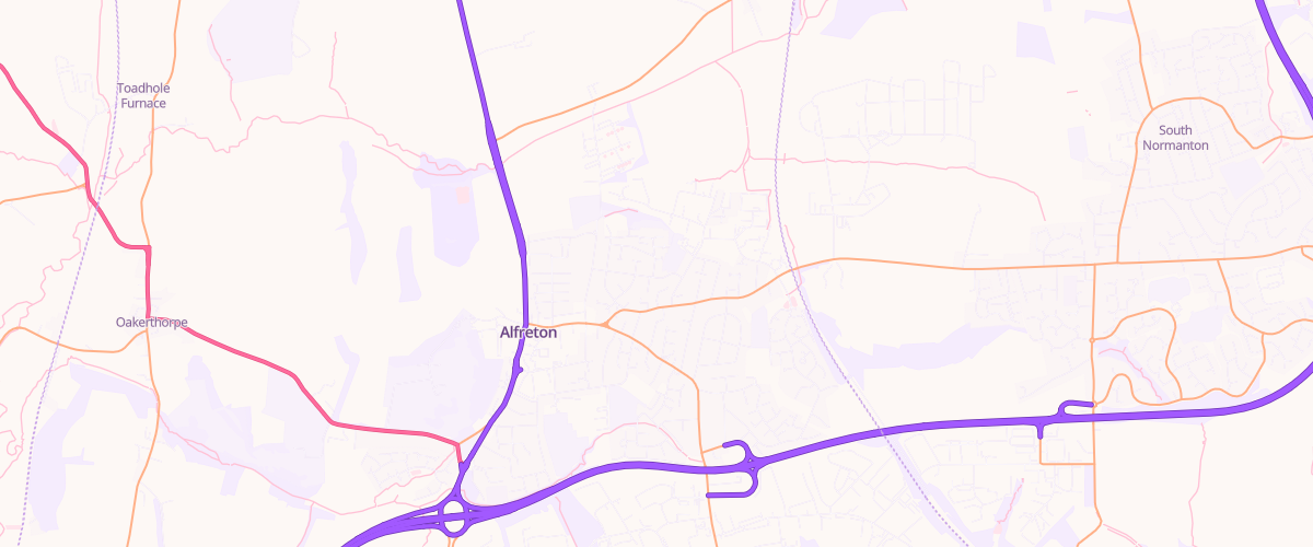 Map showing the location of Our Coop Alfreton