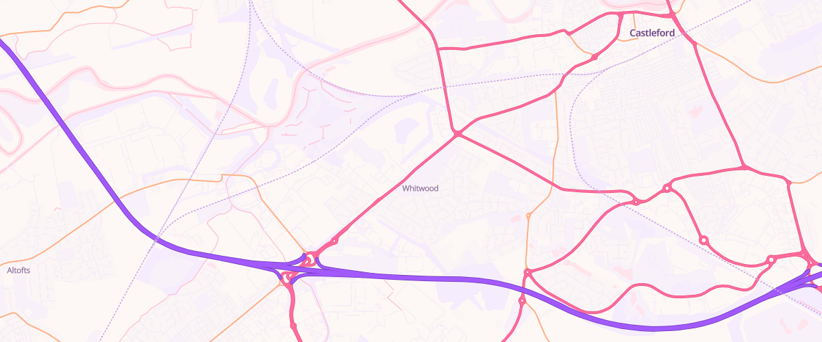 Map showing the location of Mfg Castleford