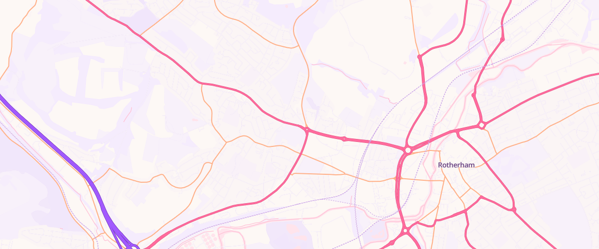 Map showing the location of Rotherham Wortley Rd Esso