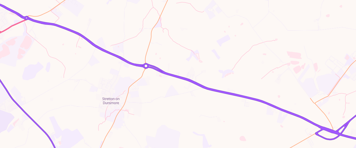Map showing the location of Stretton Service Station