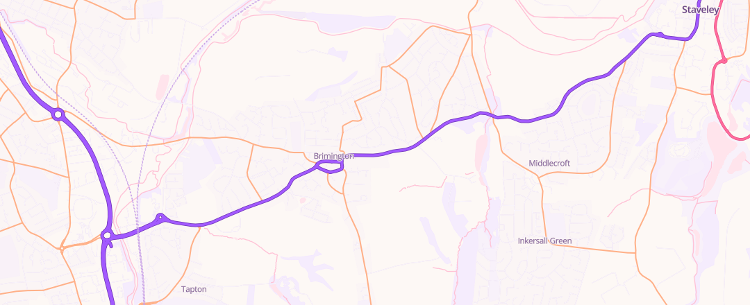 Map showing National Service Station, Chesterfield