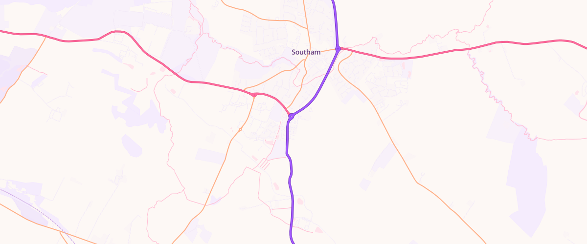 Map showing the location of Shell Co-Op Southam