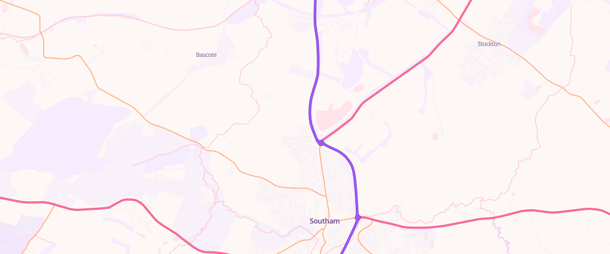 Map showing the location of Ascona Southam Service Station