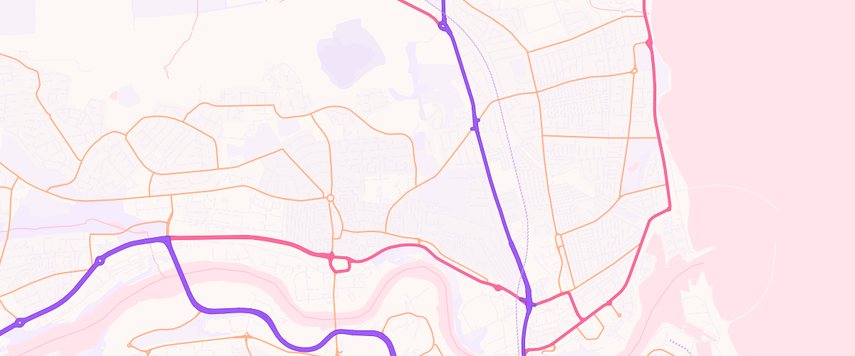 Map showing the location of Asda Sunderland Thompson Road
