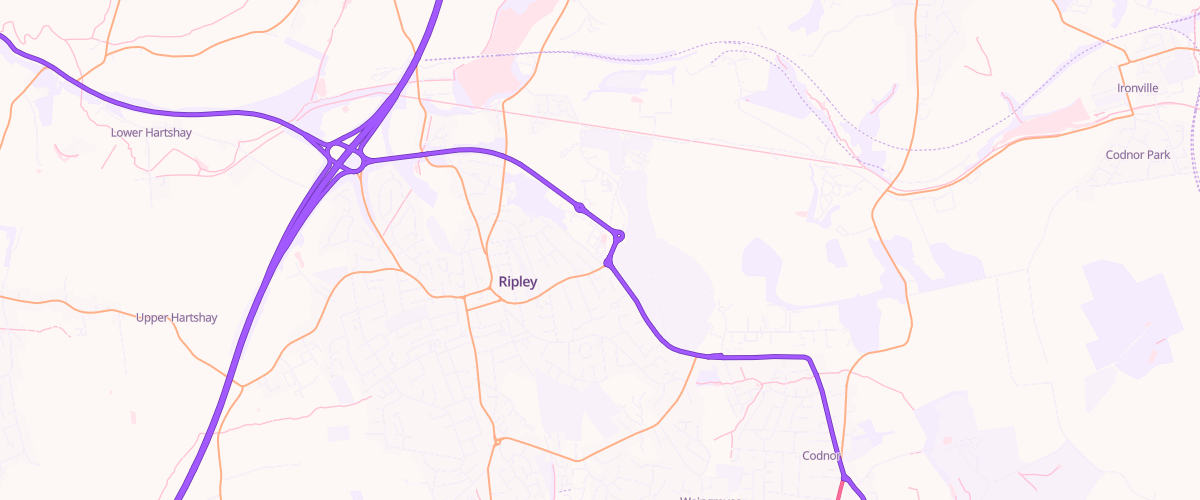 Map showing the location of Sainsburys Ripley
