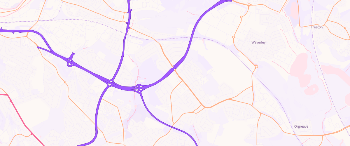 Map showing the location of Asda Sheffield Supercentre