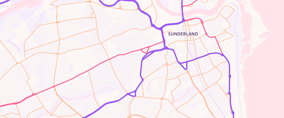 Map showing the location of Rontec Durham Road