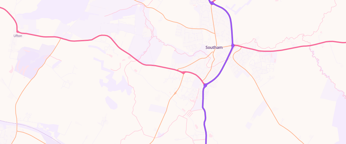 Map showing the location of Southam Superstore Petrol Filling