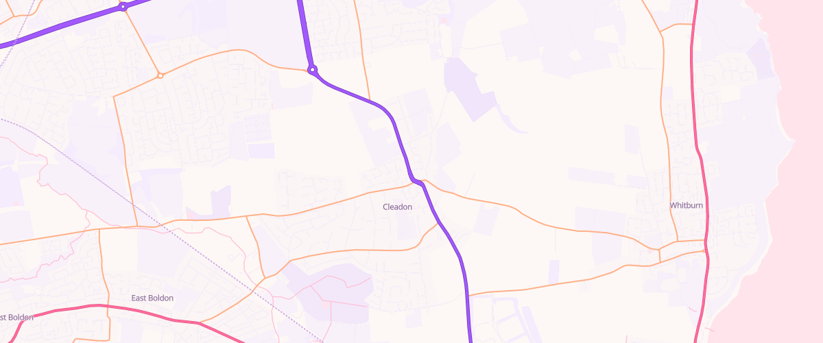 Map showing the location of Mfg Cleadon